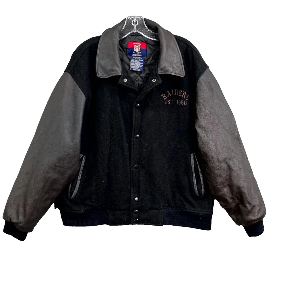 Vintage Reebok NFL 1960 Raiders Varsity Jacket Mens Medium Wool Sports Classic